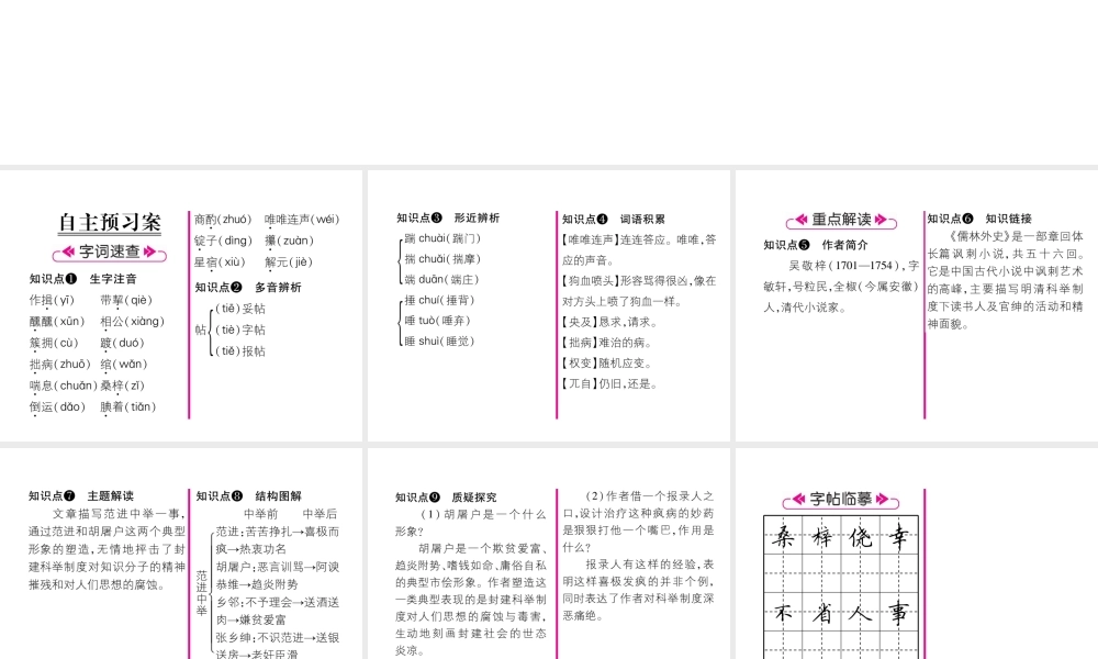 （云南专版）九年级语文上册 22 范进中举作业课件 新人教版-新人教版初中九年级上册语文课件