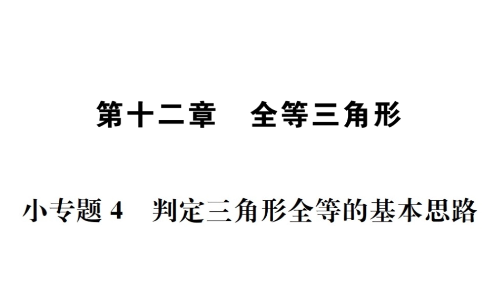（云南专版）秋八年级数学上册 小专题4 判定三角形全等的基本思路作业课件 （新版）新人教版-（新版）新人教版初中八年级上册数学课件