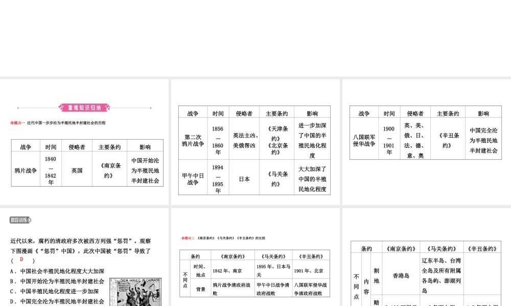 （东营专版）中考历史复习 第八单元 近代化的早期探索与民族危机的加剧课件-人教版初中九年级全册历史课件