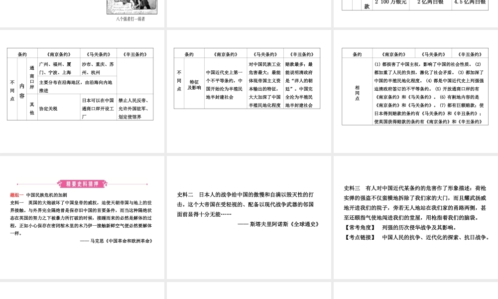 （东营专版）中考历史复习 第八单元 近代化的早期探索与民族危机的加剧课件-人教版初中九年级全册历史课件