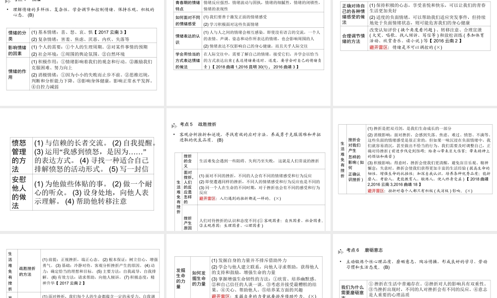 （云南专版）中考道德与法治 第1部分 教材同步复习 模块1 成长中的我 第1章 认识自我课件-人教版初中九年级全册政治课件