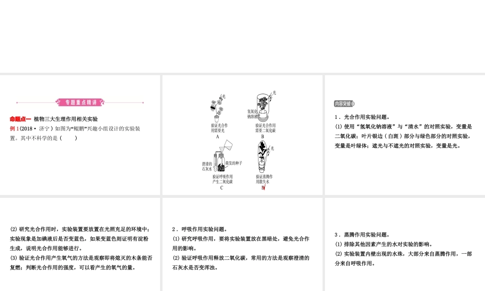 （东营专版）中考生物 专题二复习课件-人教版初中九年级全册生物课件