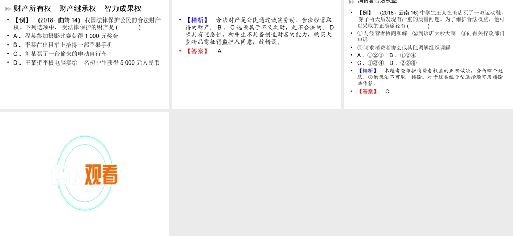 （云南专版）中考道德与法治 第1部分 教材同步复习 模块2 我与他人和集体 第3章 权利与义务（课时2 我们的文化、经济权利）课件-人教版初中九年级全册政治课件
