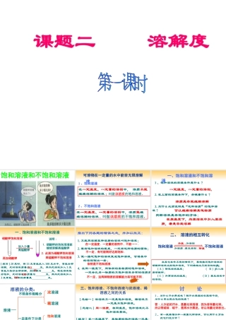 安徽省毫州市风华中学九年级化学 第九单元《溶解度》（第一课时）课件