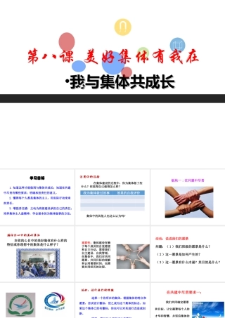 （2016年秋季版）七年级道德与法治下册 第三单元 在集体中成长 第八课 美好集体有我在 第2框 我与集体共成长课件 新人教版