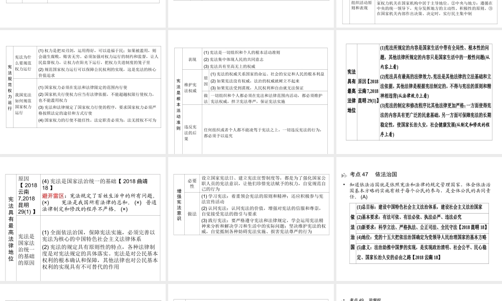 （云南专版）中考道德与法治 第1部分 教材同步复习 模块3 我与国家和社会 第3章 法律与秩序课件-人教版初中九年级全册政治课件