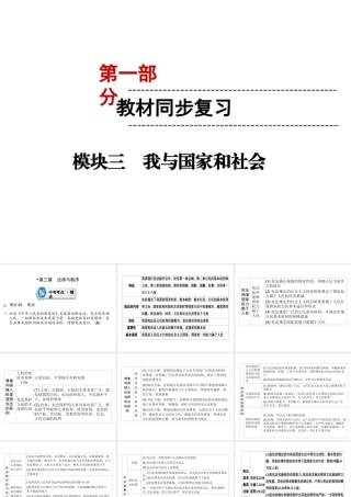 （云南专版）中考道德与法治 第1部分 教材同步复习 模块3 我与国家和社会 第3章 法律与秩序课件-人教版初中九年级全册政治课件