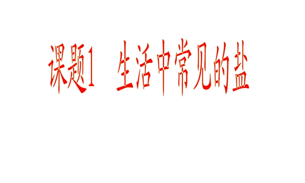 安徽省毫州市风华中学九年级化学《生活中常见的盐》课件