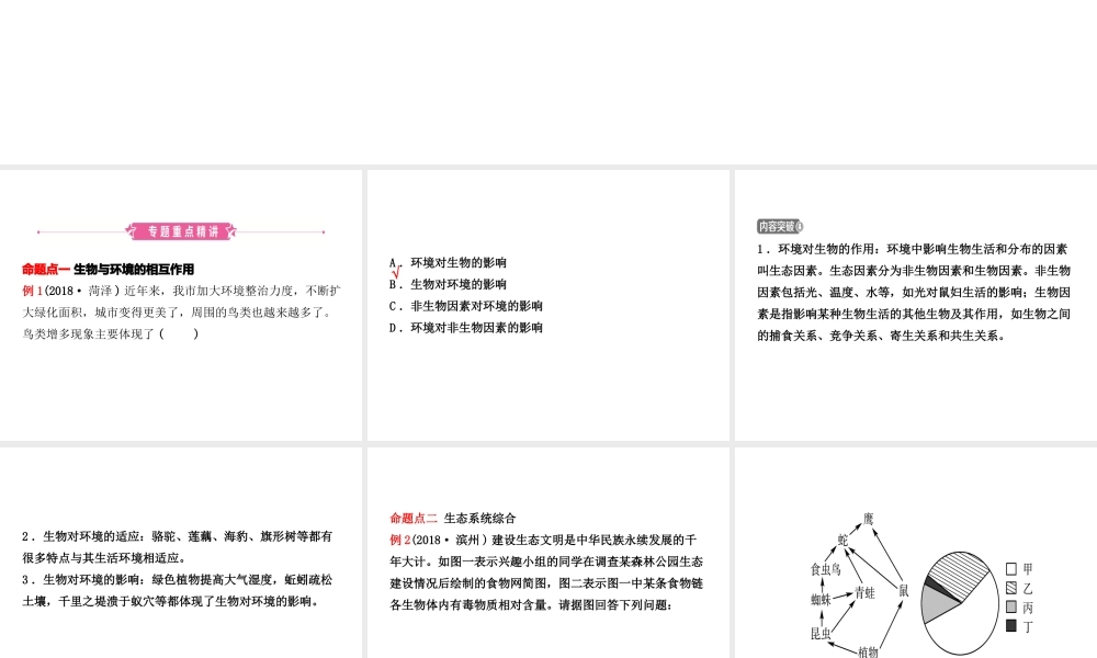 （东营专版）中考生物 专题十复习课件-人教级全册生物课件