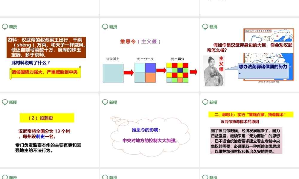 （2016年秋季版）七年级历史上册 第12课 汉武帝巩固大一统王朝课件 新人教版