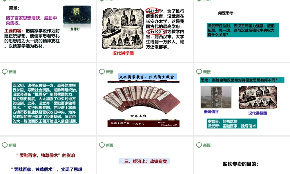 （2016年秋季版）七年级历史上册 第12课 汉武帝巩固大一统王朝课件 新人教版