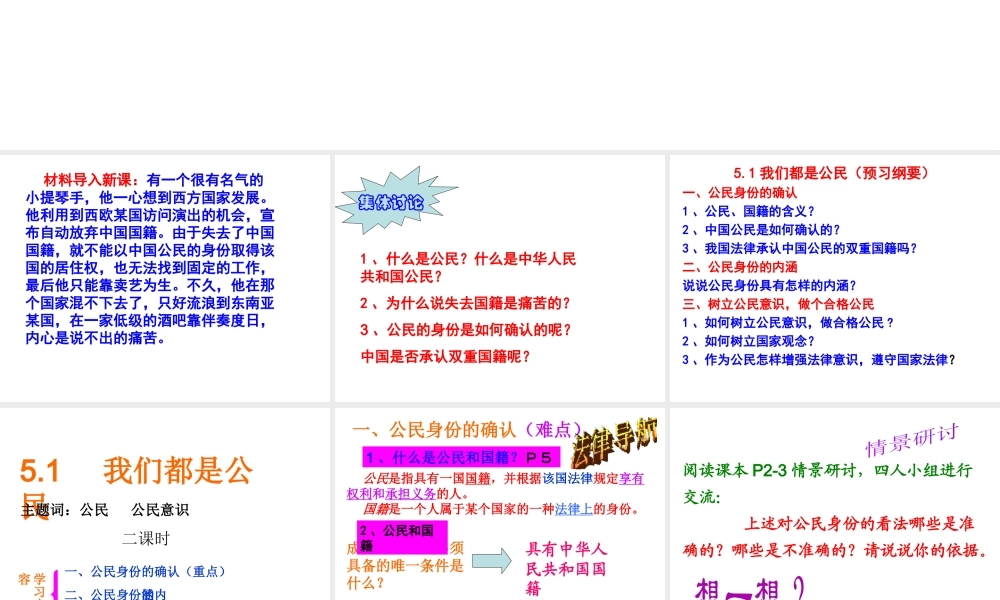 安徽省大顾店初级中学八年级政治下册 5.1 我们都是公民课件 粤教版