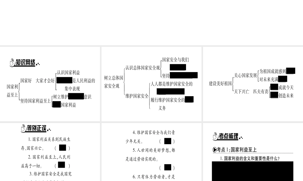 （云南专版）中考道德与法治总复习 八上 第4单元 维护国家利益课件-人教版初中九年级全册政治课件