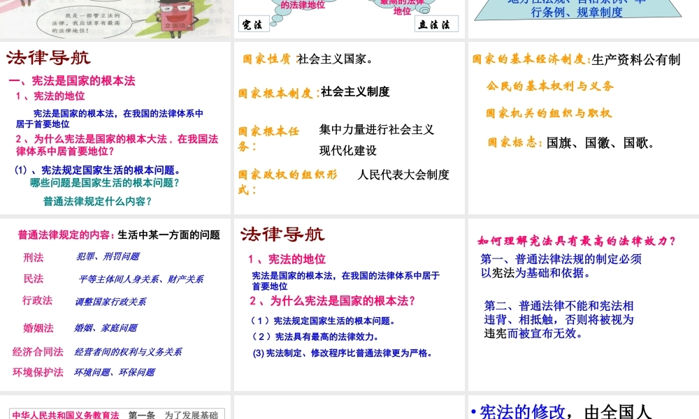 安徽省大顾店初级中学八年级政治下册 5.3 宪法保障公民权利课件 粤教版