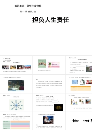 （2016年秋季版）七年级道德与法治下册 第四单元 体悟生命价值 第12课 感悟人生 第2框 担负人生责任课件 苏教版