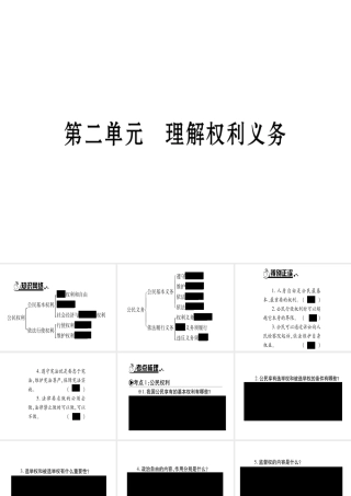 （云南专版）中考道德与法治总复习 八下 第2单元 理解权利义务课件-人教版初中九年级全册政治课件