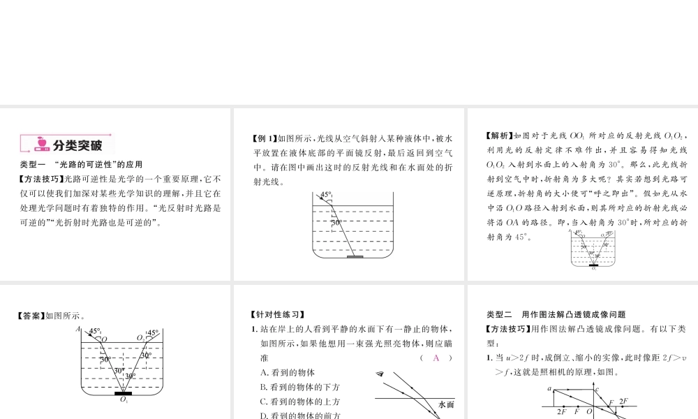 （云南专版）秋八年级物理全册 4 多彩的光本章重难点、易错点突破方法技巧课件 （新版）沪科版-（新版）沪科版初中八年级全册物理课件