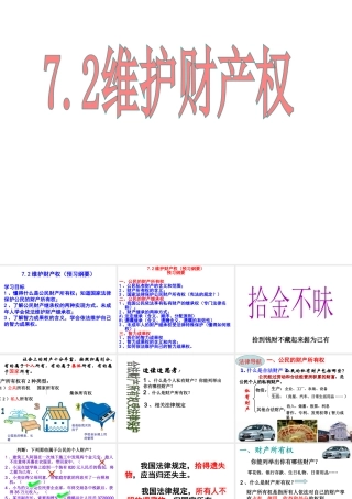 安徽省大顾店初级中学八年级政治下册 7.2 维护财产权课件 粤教版