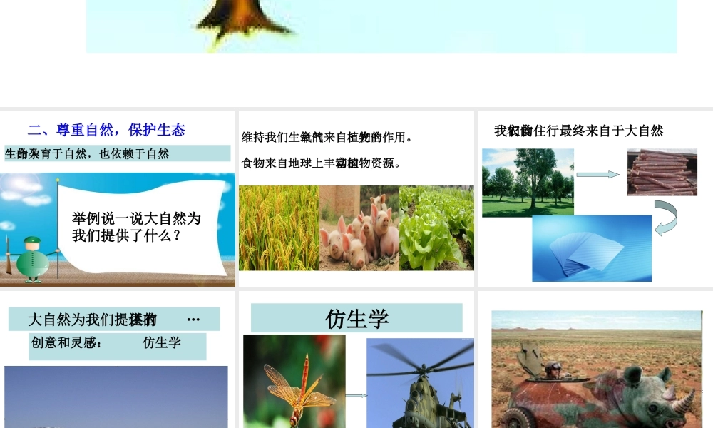 （2016年秋季版）七年级道德与法治下册 第五单元 热爱生命 5.1 大自然的奇迹 第2框 尊重自然，保护生态kj  yjb