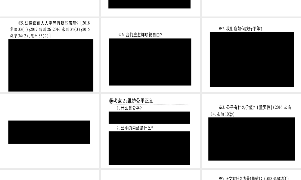 （云南专版）中考道德与法治总复习 八下 第4单元 崇尚法治精神课件-人教版初中九年级全册政治课件