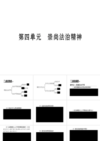 （云南专版）中考道德与法治总复习 八下 第4单元 崇尚法治精神课件-人教版初中九年级全册政治课件