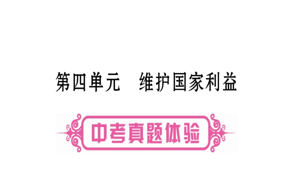 （云南专版）中考道德与法治总复习 第1篇 真题体验 满分演练 八上 第4单元 维护国家利益课件-人教版初中九年级全册政治课件