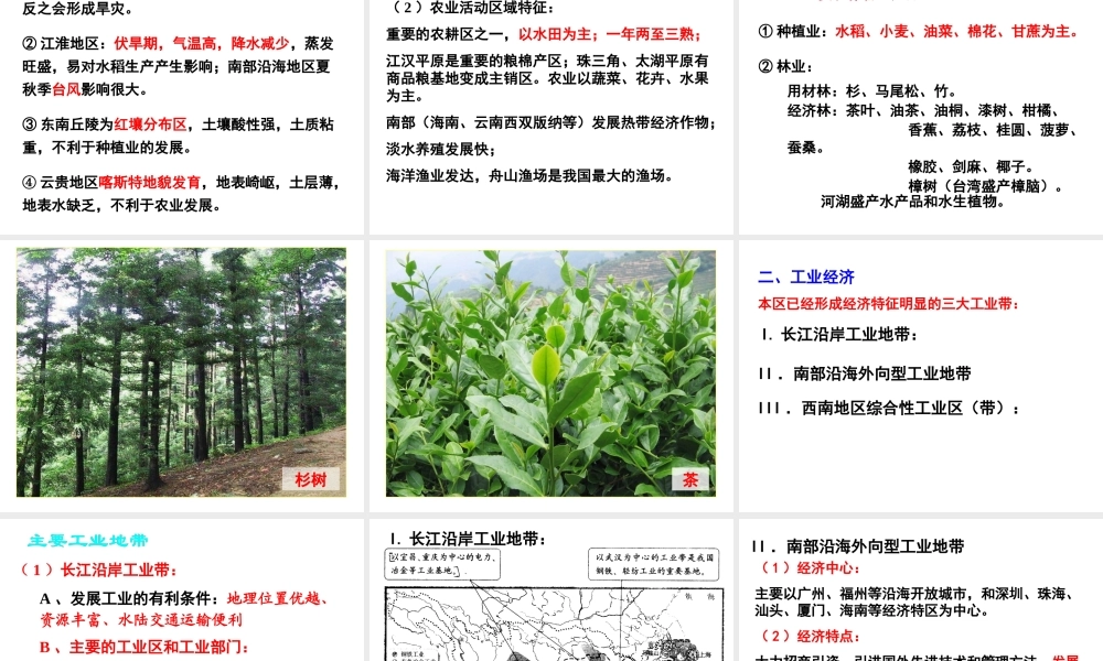 安徽省淮北市天一中学八年级地理下册 第七章 南方地区课件 （新版）新人教版