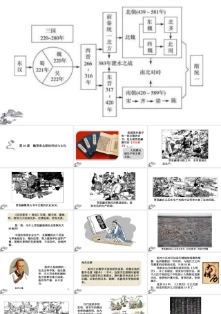 （2016年秋季版）七年级历史上册 第20课 魏晋南北朝的科技与文化课件 新人教版