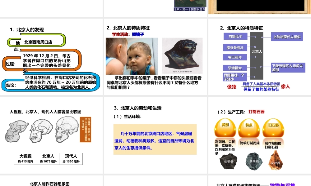 （2016年秋季版）七年级历史上册 第一单元 第1课 震惊世界的考古发现课件 川教版