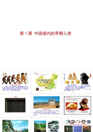 （2016年秋季版）七年级历史上册 第一单元 第1课 中国境内的早期人类课件 冀教版