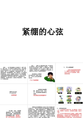 （2016年秋季版）七年级道德与法治下册 第一单元 我是自己的主人 第二课 情绪调味师 第3框 紧绷的心弦课件 人民版