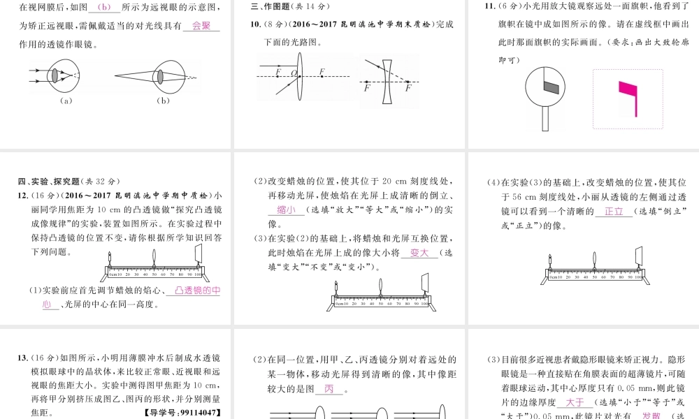 （云南专版）秋八年级物理全册 双休作业（六）课件 （新版）沪科版-（新版）沪科版初中八年级全册物理课件