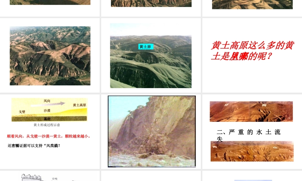 安徽省阜南县三塔中学八年级地理下册 第八章 第一节 沟壑纵横的特殊地形区—黄土高原课件（1） 新人教版