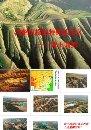 安徽省阜南县三塔中学八年级地理下册 第八章 第一节 沟壑纵横的特殊地形区—黄土高原课件（1） 新人教版