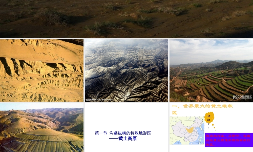 安徽省阜南县三塔中学八年级地理下册 第八章 第一节 沟壑纵横的特殊地形区—黄土高原课件（2） 新人教版