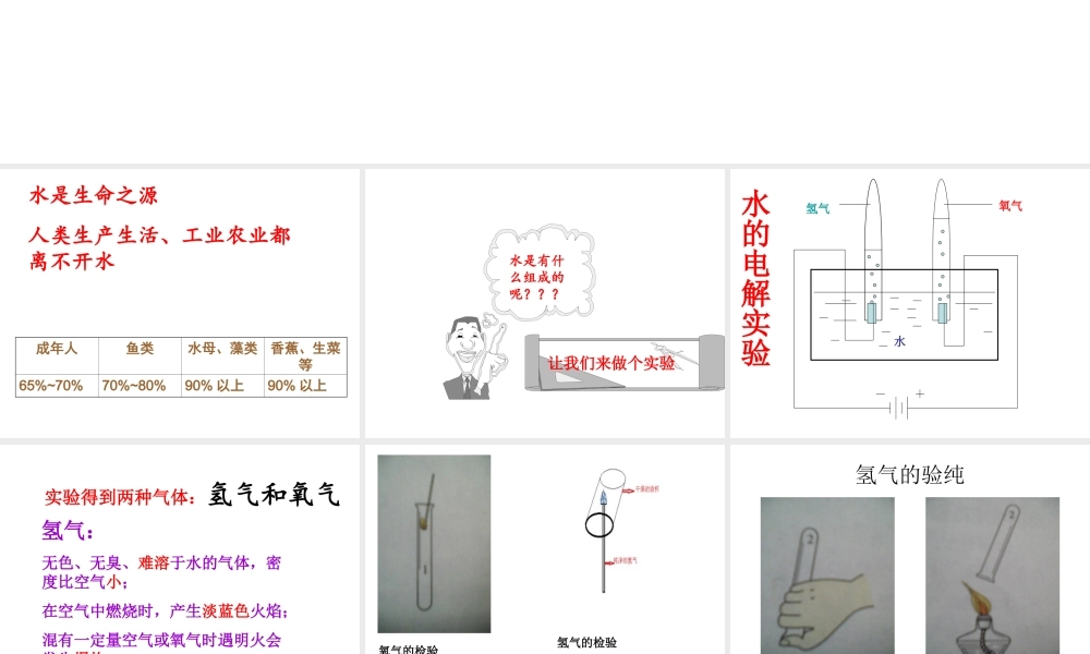 安徽省阜南县三塔中学九年级化学上册《水的组成》课件 新人教版