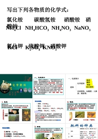 安徽省阜南县三塔中学九年级化学下册 11.2 化学肥料课件（1） （新版）新人教版