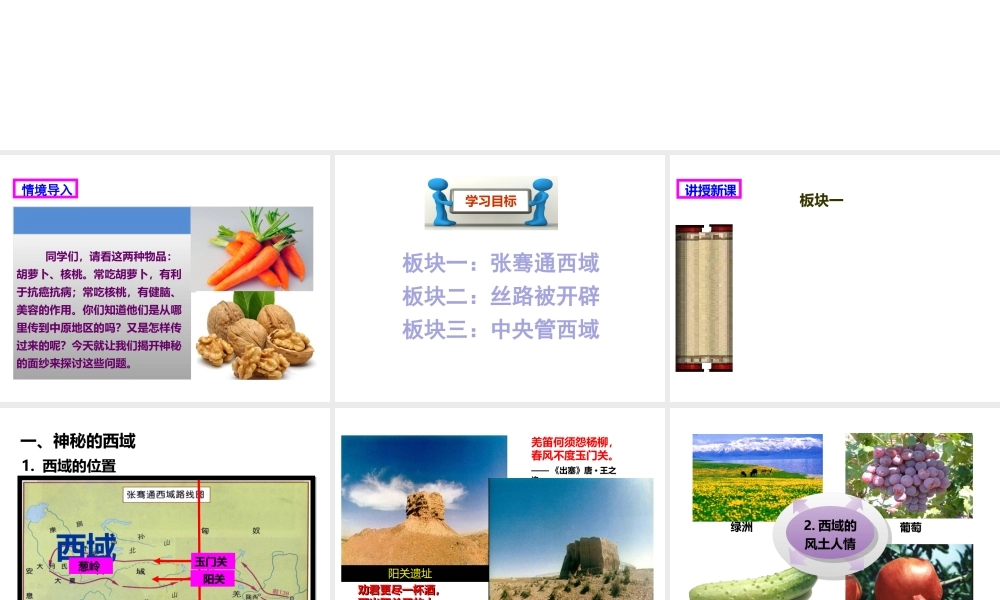 （2016年秋季版）七年级历史上册 第三单元 第14课 丝绸之路课件 川教版