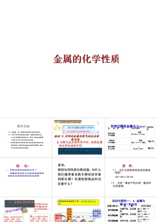 安徽省阜南县三塔中学九年级化学下册 第八单元 实验活动4 金属的化学性质课件 （新版）新人教版
