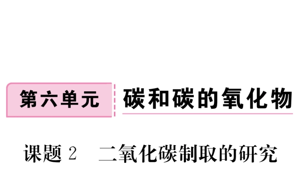 安徽省秋九年级化学上册 第六单元 碳和碳的氧化物 课题2 二氧化碳制取的研究练习课件（含模拟）（新版）新人教版-（新版）新人教版初中九年级上册化学课件
