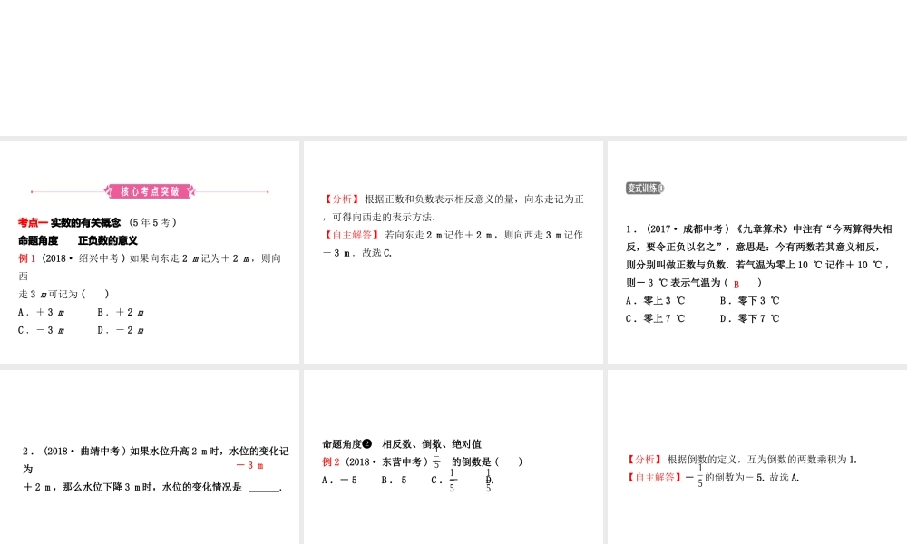 （东营专版）中考数学复习 第一章 数与式 第一节 实数及其运算课件-人教级全册数学课件