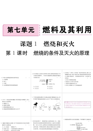 安徽省秋九年级化学上册 第七单元 燃料及其利用 课题1 燃烧及灭火 第1课时 燃烧的条件及灭火的原理练习课件（含模拟）（新版）新人教版-（新版）新人教版初中九年级上册化学课件