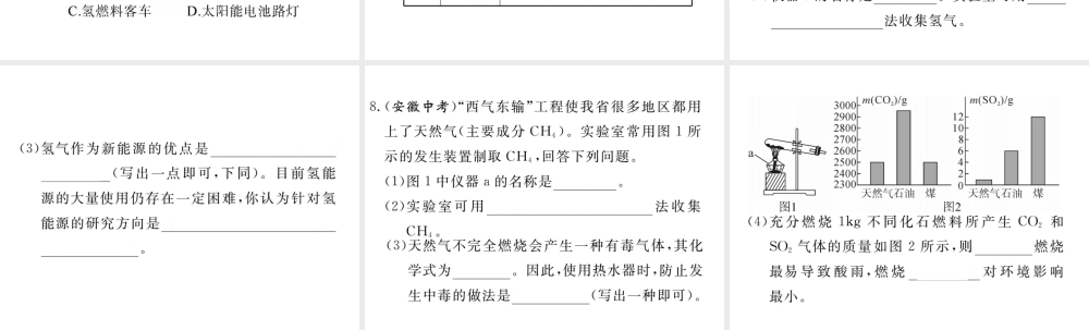 安徽省秋九年级化学上册 第七单元 燃料及其利用 课题2 燃料的合理利用与开发 第2课时 使用燃料对环境的影响 能源的利用和开发练习课件（含模拟）（新版）新人教版-（新版）新人教版初中九年级上册化学课件