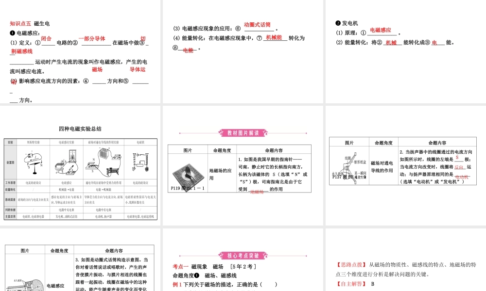 （东营专版）中考物理总复习 第二十章 电与磁课件-人教版初中九年级全册物理课件