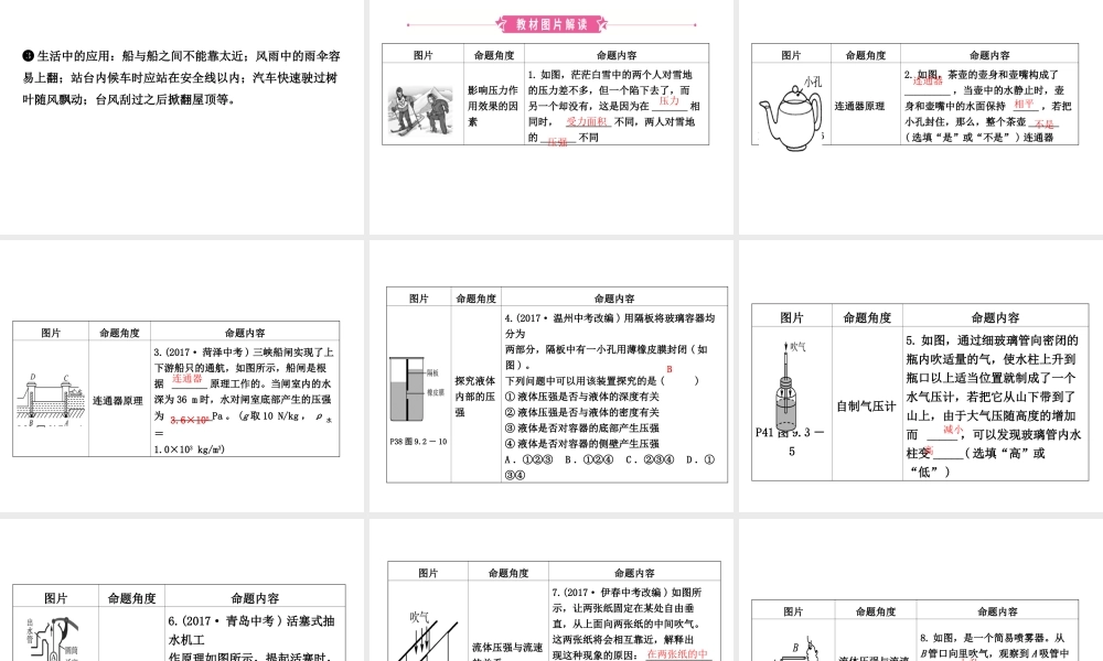 （东营专版）中考物理总复习 第九章 压强课件-人教版初中九年级全册物理课件
