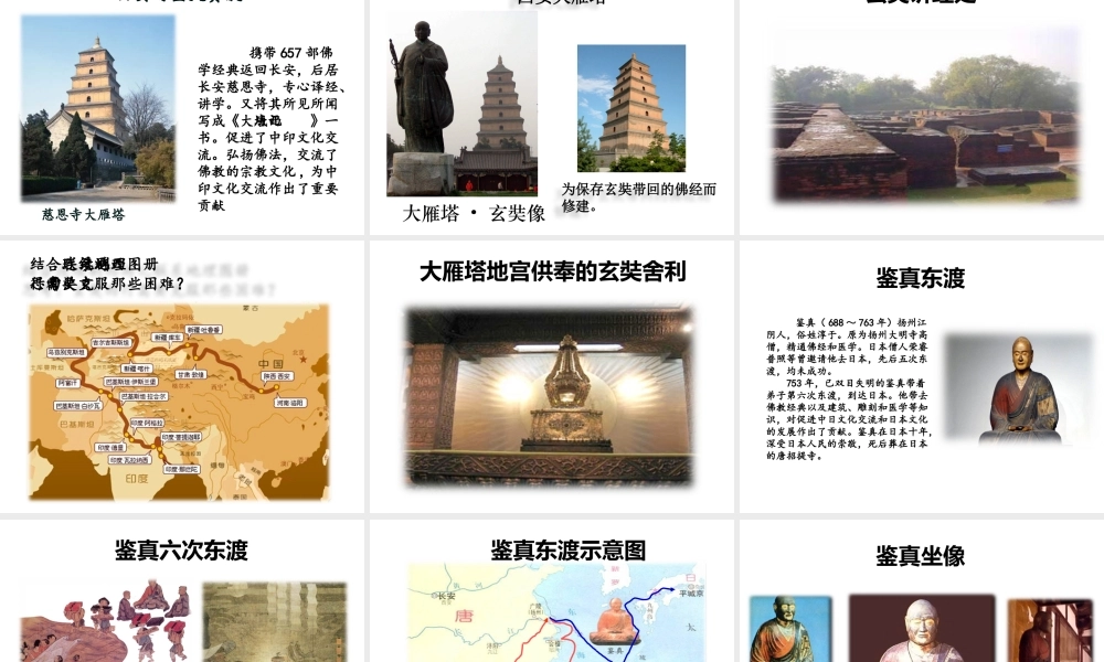 （2016年秋季版）七年级历史下册 第4课 唐朝的中外文化交流课件 北京课改版