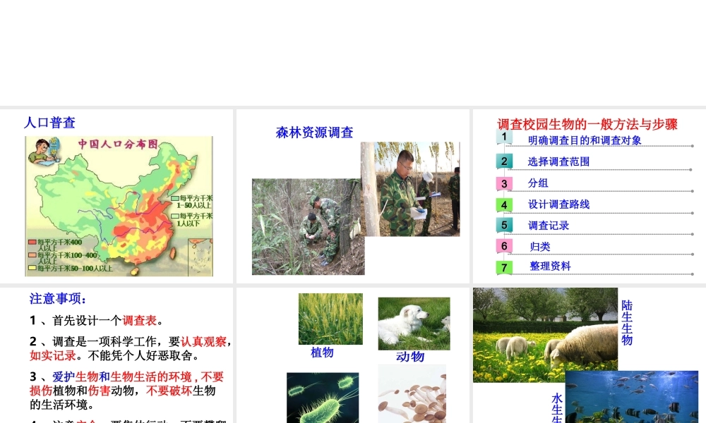 安徽省合肥市长丰县七年级生物上册 3.4.2《调查我们身边的生物》课件1 （新版）新人教版-（新版）新人教版初中七年级上册生物课件