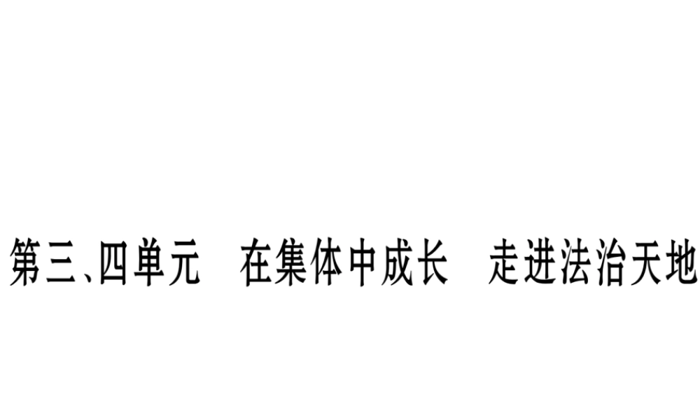 （云南专版）中考道德与法治总复习 七下 第3 4单元 在集体中成长 走进法治天地课件-人教版初中九年级全册政治课件