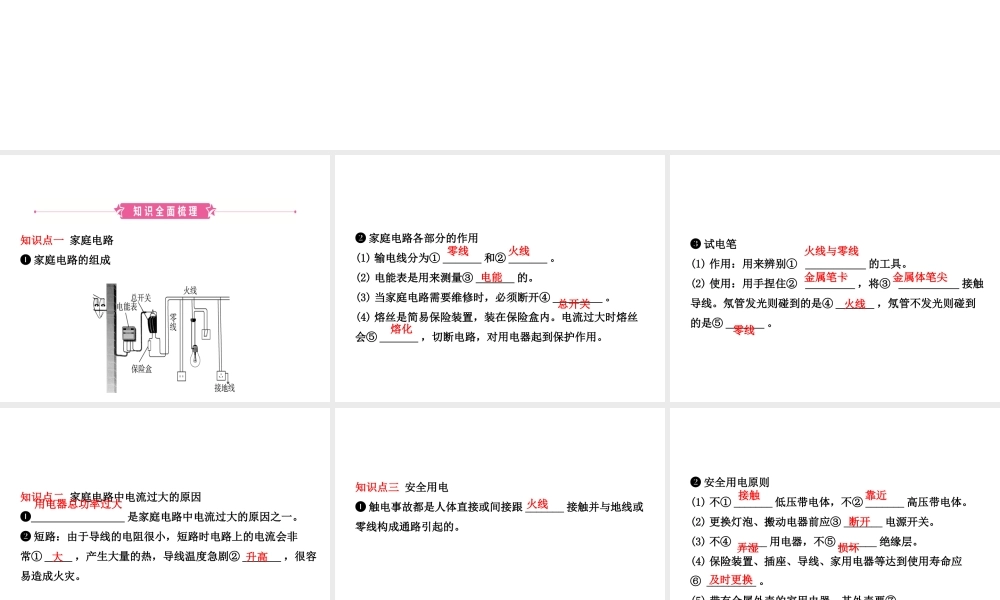 （东营专版）中考物理总复习 第十九章 生活用电课件-人教版初中九年级全册物理课件