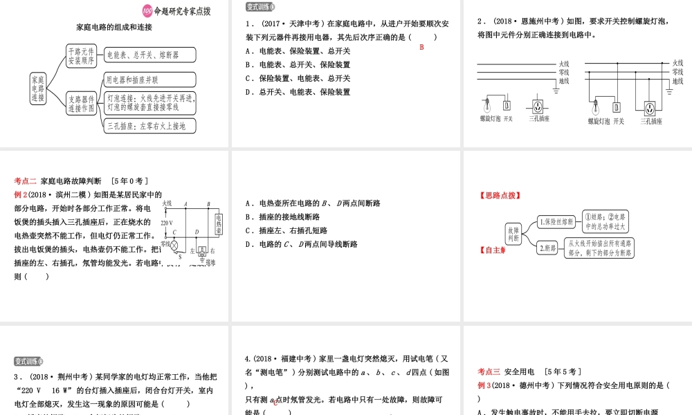 （东营专版）中考物理总复习 第十九章 生活用电课件-人教版初中九年级全册物理课件